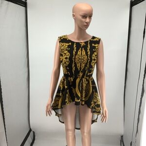 Elegant Black and Gold Women's Dress